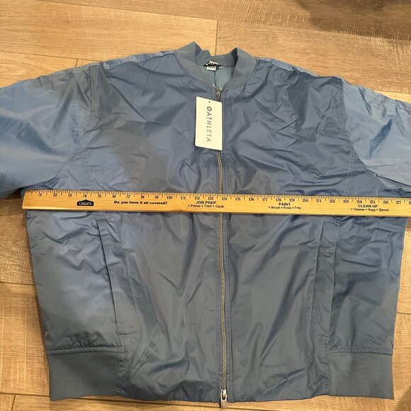 ATHLETA WOMENS XL SATEEN BOMBER JACKET NEW BABY BLUE - Picture 4 of 10
